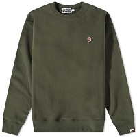 Head One Point Relaxed Fit Crew Sweat Olive Drab