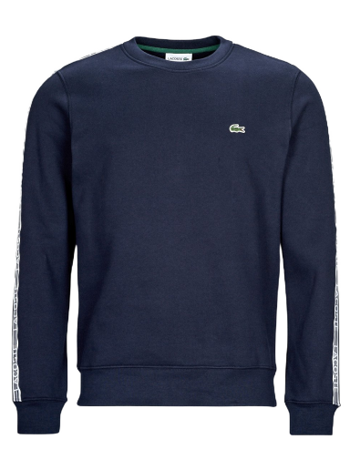 Classic Fit Logo Stripe Flannel Sweatshirt