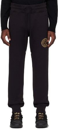Jeans Couture Black V-Emblem Sweatpants