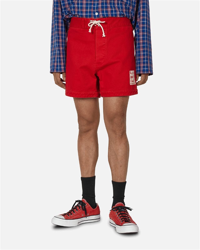 Cotton Twill Shorts Red