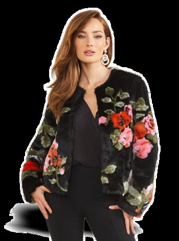 GUESS Marciano Floral Print Faux Fur Jacket 3BGL419977Z