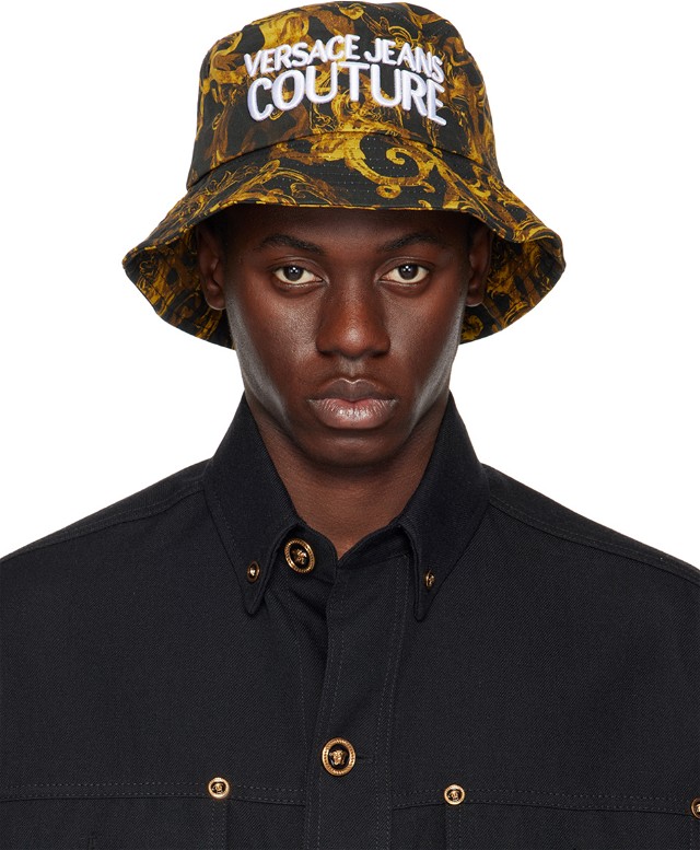 Couture Black & Gold Watercolor Couture Bucket Hat
