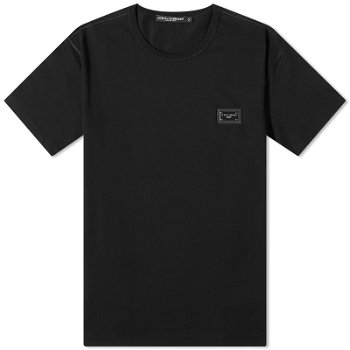Dolce & Gabbana Plate Crew Neck T-Shirt Black G8PT1TG7F2I-N0000