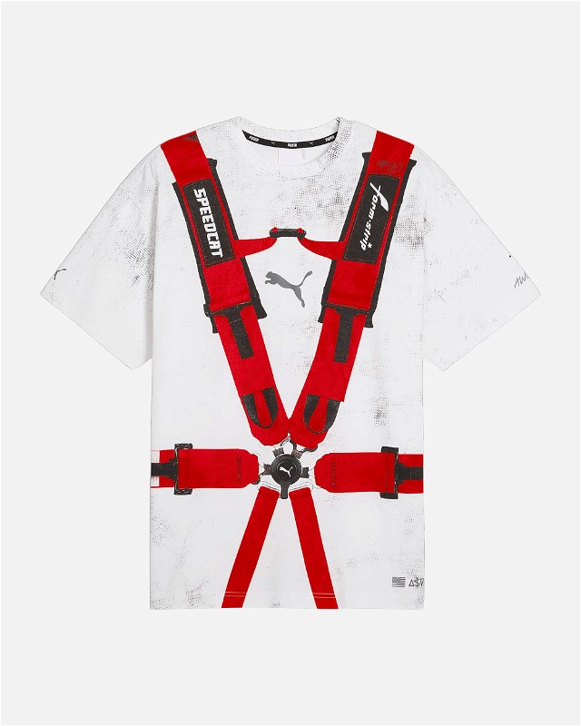 A$AP Rocky Seatbelt T-Shirt White / Rosso Corsa
