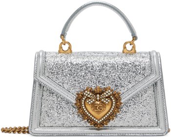 Dolce & Gabbana Silver Small Devotion Top Handle Bag BB6711 AN586