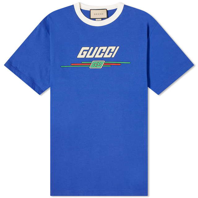 Μπλουζάκι Gucci Graphic Logo T-Shirt Μπλε | 771477-XJF7B-4410