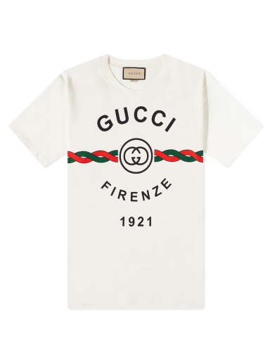 Μπλουζάκι Gucci Firenze Print Tee Μπεζ | 616036-XJD7T-9095