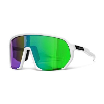 Horsefeathers Archie Bike Sunglasses White/ Mirror Green AM219D