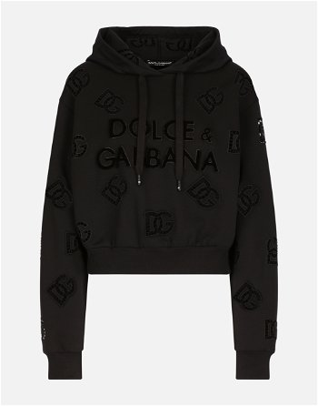 Dolce & Gabbana Jersey Hoodie With Cut-out And Dg Logo F9P36ZGDB9TN0000
