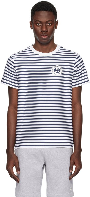 Lacoste White & Navy Roland Garros Edition T-Shirt TH7850_522