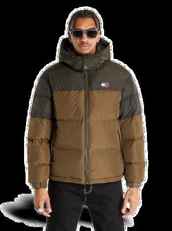 Tommy Hilfiger Tommy Jeans Alaska Colorbloc Puffer Jacket Drab Olive Green DM0DM17482 MR1