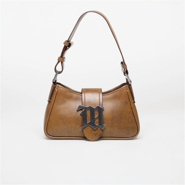 Leather Shoulder Bag Small Brown Faded