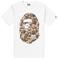 Cookie Camo 2 Big Ape Head T-Shirt White Brown