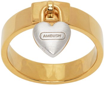 Ambush Heart Padlock Ring "Gold" BWOC003S24BRA0017600