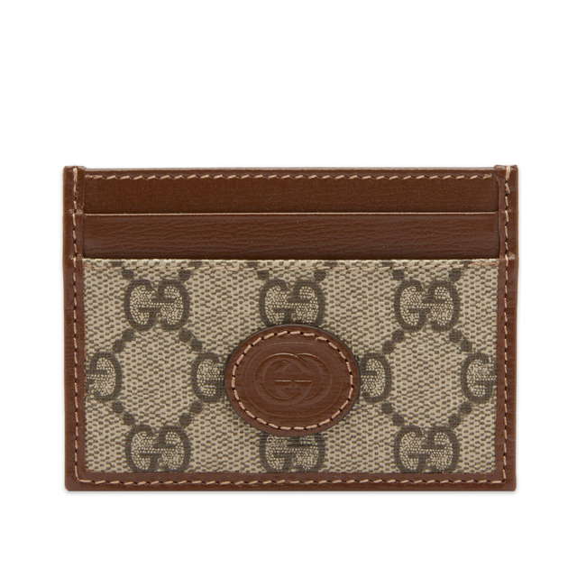 Πορτοφόλι Gucci Supreme Oval Card Holder Καφέ | 673002-92TCG-8563