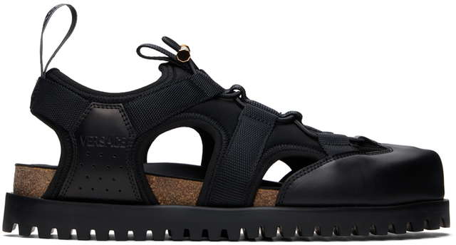 Sneakers και παπούτσια Versace Black Medusa Track Sandals Μαύρο | 1014481_1A02265