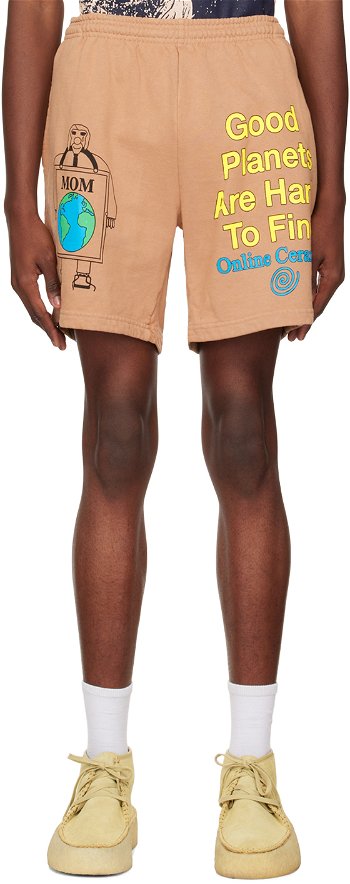 Online Ceramics 'Good Planets Are Hard To Find' Shorts "Khaki" GOOD PLANETS ARE HARD TO FIND SH