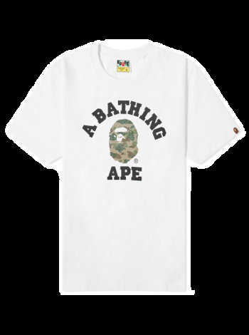 BAPE Layered Line Camo College T-Shirt 001TEJ801026M-WHT