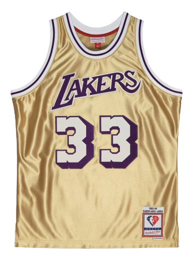 Los Angeles Lakers Kareem Abdul-Jabbar 75th Gold Swingman Jersey