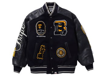 BAPE BAPE Bape Patch Varsity Jacket Navy 1J80-141-058