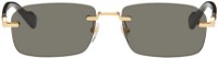 Rimless Sunglasses "Black & Gold"