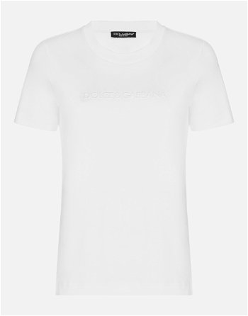 Dolce & Gabbana Jersey T-shirt With Flocked Detail F8T00TGDCBQW0800
